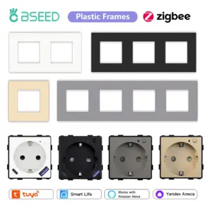 BSEED Zigbee Power Socket Tuya Smart EU Socket Plug With 20W Type-c USB Functions Parts Matte Plastic Frames DIY Accessories