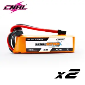 2PCS CNHL 6S 22.2V 450mAh Lipo Battery 70C Ministar With XT30 Plug For Mini Quad FPV Drone RC Quadcopter Helicopter Airplane
