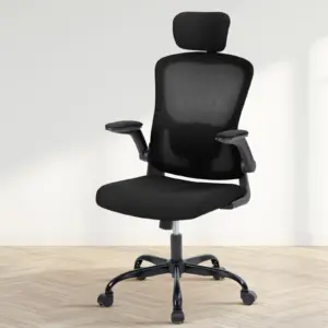 Adjustable Ergonomic Office Chair with Mesh Back, Headrest and Lumbar Support, Comfortable Swivel Computer Chair Ideal for Home