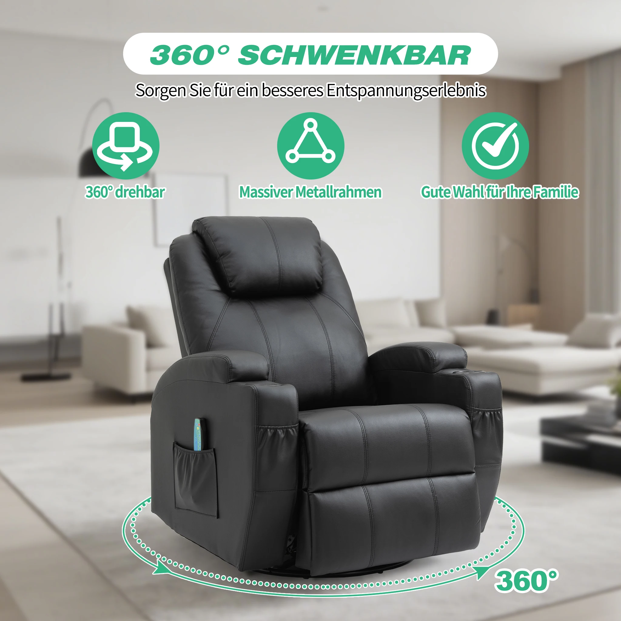 Black massage chair 360 ° rotating lounger functional sofa 9 kf S334fbf60645e4b85a125a83688dd18e6S