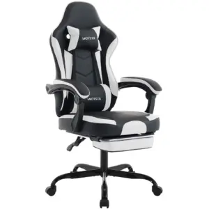 WOTSTA Gaming Chair with Footrest Gamer Chairs Ergonomic with Lumbar Cushion Headrest Chair Height Adjustable Computer Chair