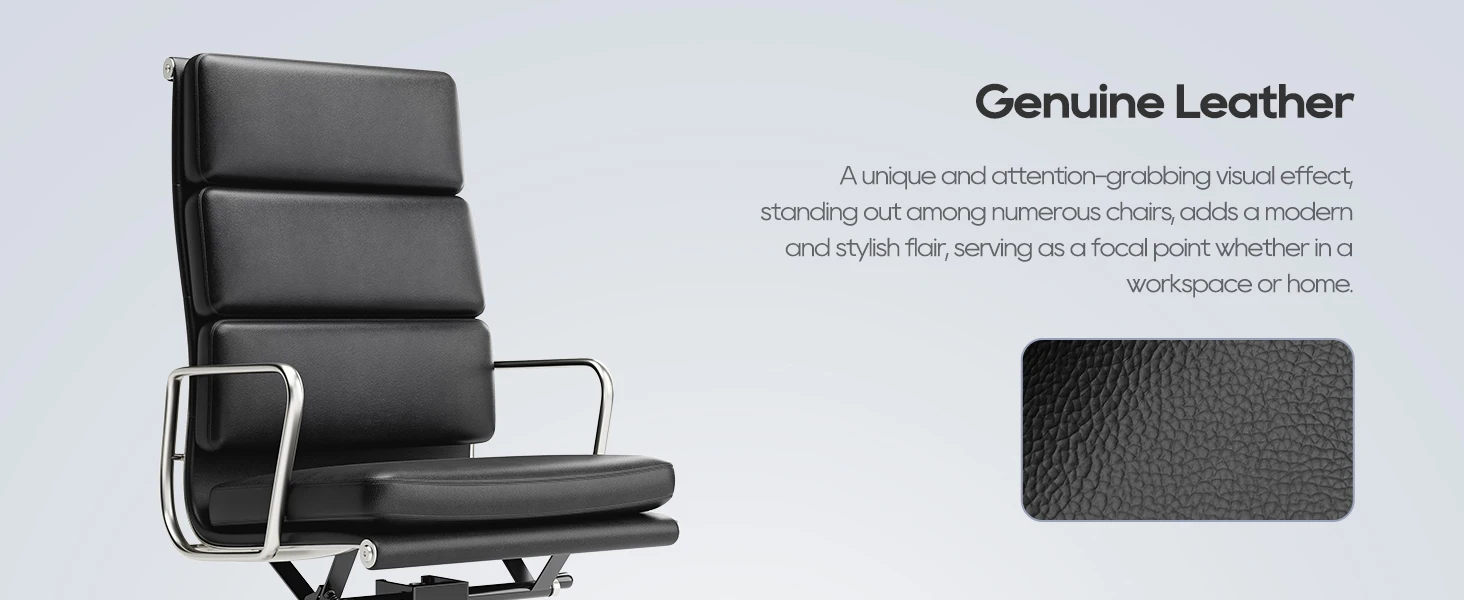 Adjustable Genuine Leather Office Chair with Lumbar Support Alloy Arms Base Executive Chair Ergonomic Desk Computer Chairs 9 kf S34d5731ee02f4524b319211f38f0ee88U