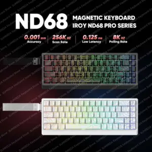 IROK ND68 Pro Gaming Mechanical Keyboard 68% layout Magnetic Switch Hall Effect 8K RT0.001mm RGB GASKET Wired Gaming Keyboard