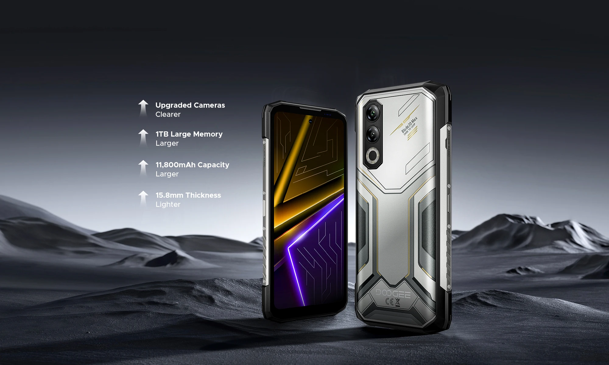 DOOGEE Blade20 Max Rugged Phone 36GB RAM(12+24) 1TB ROM Gemini AI 6.6" 120Hz 11800mAh Battery Android 15 Helio G100 Smartphones 10 kf S3753ab72a3e44138bcd3c07ffd035c16G