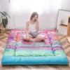 Böhmische Retro Futon Mattress - Japońska Podłoga Vintage Kwiaty - Zwijane Łóżko dla Gości, Przenośne Łóżko Kempingowe,