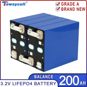 Tewaycell 200Ah Lifepo4 Battery 3.2V 210AH Rechargable Batteries Lithium Iron Phosphate Prismatic Solar Car RV EU US TAX FREE