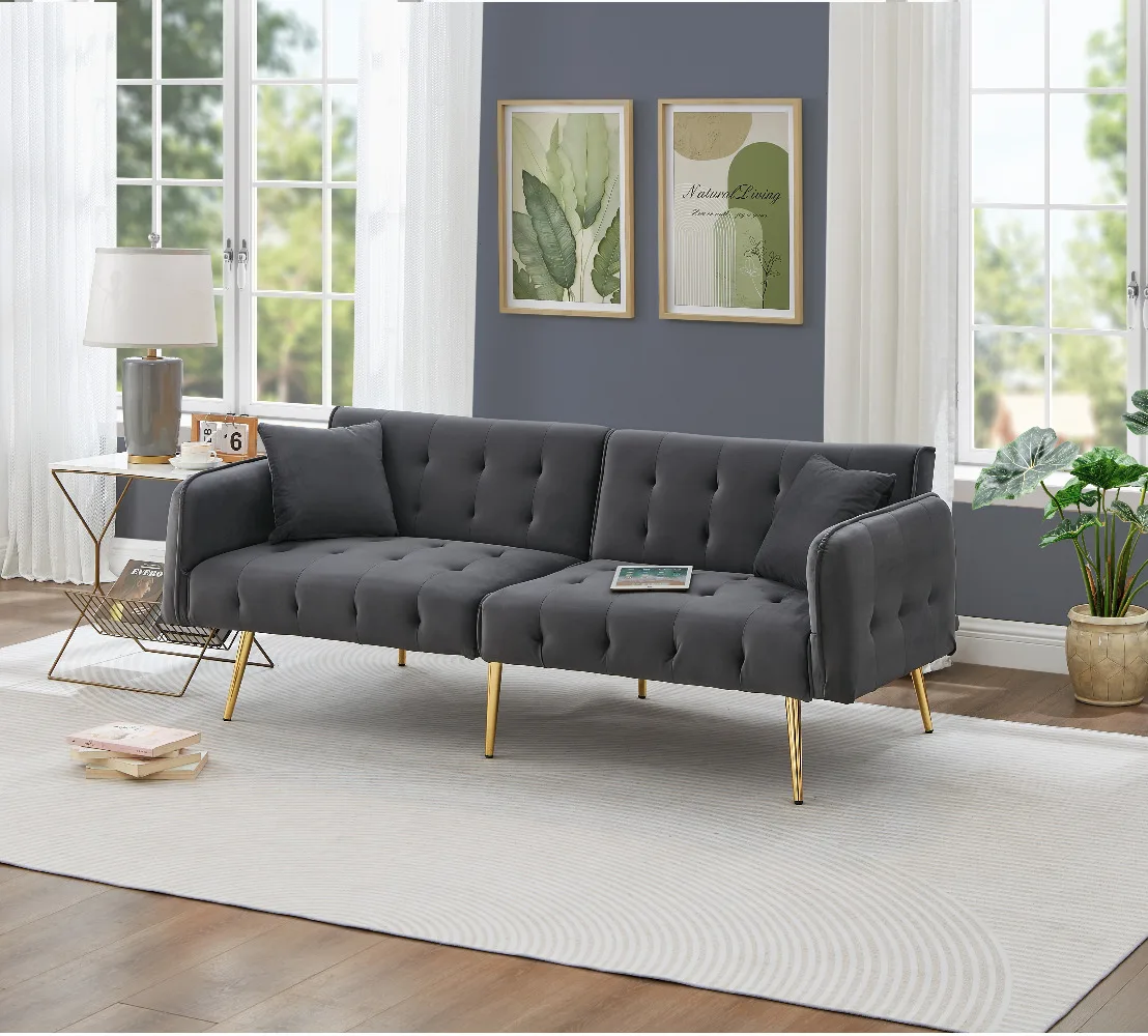 Two-seater multifunctional sofa bed with bed function, adjustable backrest. Modern folding sofa bed for living room 26 kf S38eadae52f9248c9953e426678b5f6c1R