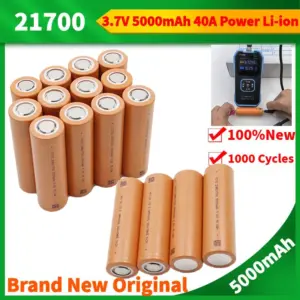 New 21700 Battery Rechargeable Battery 3.7V 5000mAh 40A Power Li-ion High Discharge Batteries for Electrical Tools