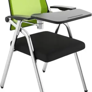 Foldable Mesh Ergonomic Training Room Chair Guest Reception Stack Chairs for Office School Church,Conference Chair with Writting