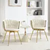 WOLTU 2PCS/Set Swivel Dining Chairs Velvet Dining Room Chairs with Metal Legs Ergonomic Leisure Chair Rotatable for Living Room
