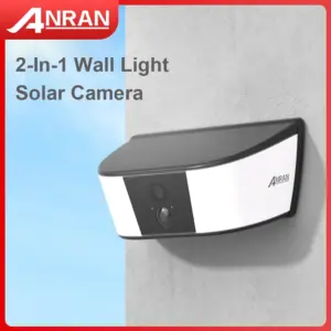 ANRAN 2K Solar Camera Wall Light 2.4G WIFI Cam Home Protection Security Camera 5200 mAh Battery Color Night Vision Local Alarm