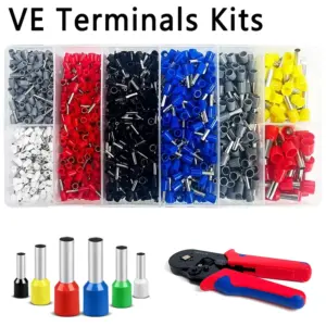 200-1900Pcs Electrical Tube Insulated Terminal VE Tubular Crimp Terminals Wire Cable Connector Ferrules Terminal Connectors