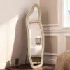 Comanlai standing mirror Irregular full length mirror,large wall mirror with wrapped in flannel,for dressing room,bedroom,gold