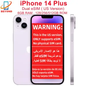 Apple iPhone 14 Plus Dual eSIM 128/256/512GB ROM 6GB RAM 6.7" Genuine Super Retina OLED Face ID NFC 5G 98% New Original Phone