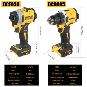 DeWalt DCF805 DCD850 Lithium Brushless Motor Screwdriver Electric Screwdriver Electric Hand Drill Impact Drill Combination Kit