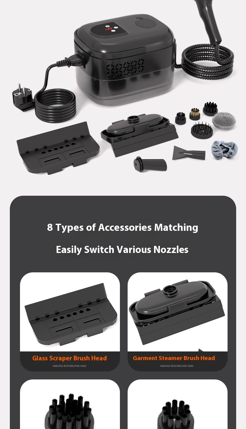 2500W Handhled Steam Cleaner High Pressure and Temperature For Household Air Conditioner Kitchen Hood Car Smart Jet Washer 18 kf S3f9241e0d5f04b8d8050ed3a848b3bcbT