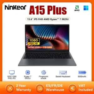 Ninkear A15 Plus Laptop 15.6" IPS FHD AMD Ryzen™ 7 5825U Notebook 16G DDR4 1TB SSD 57WH Windows 11 Gaming Computer Notebook