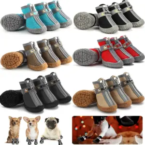 Dog Shoes for Large Dogs Medium Dog Boots Paw Protectors For Winter Snowy Day Summer Hot Pavement Waterproof Anti Slip Sole