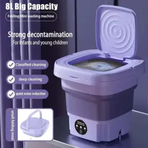 8L Foldable Washing Machine with Spin Dryer Apartments Travel Portable Socks Underwear Panties Baby Clothe Washer Machine