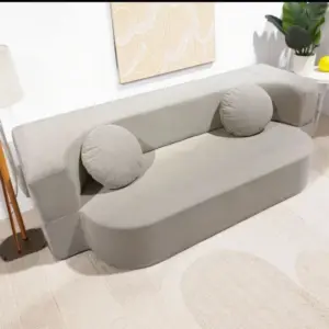 A Retro folding sofa household fabric dual-purpose vacuum compression sofa bed