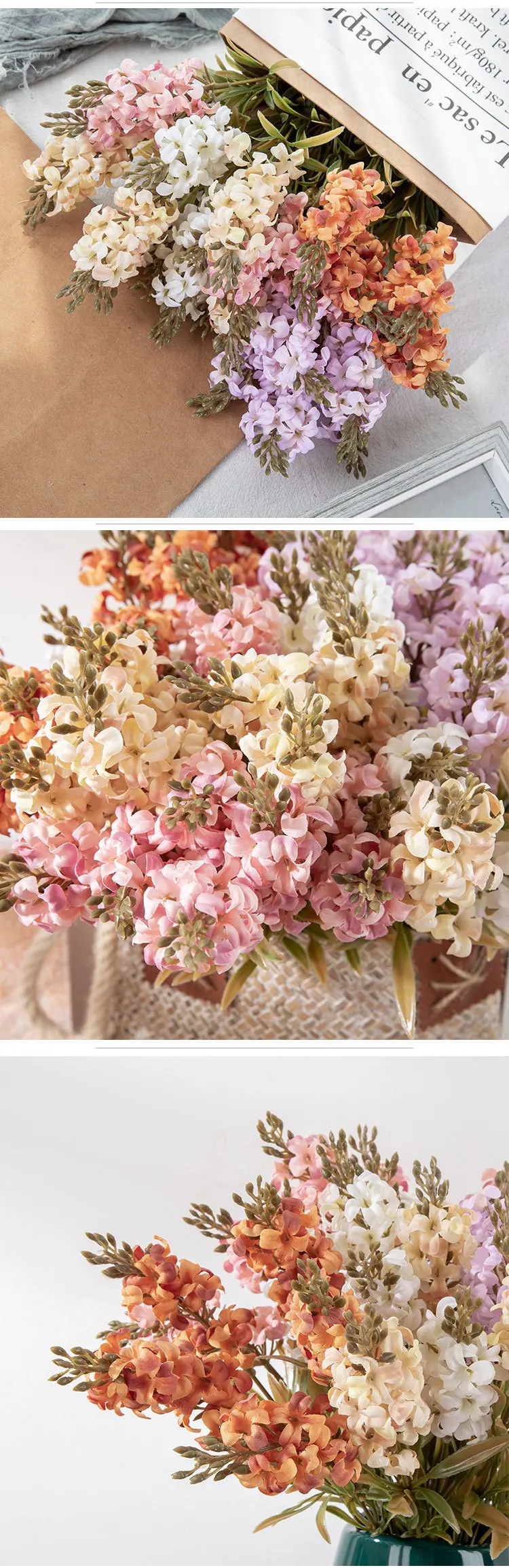 5 Head Hyacinth Artificial Flower INS Wind Simulation Flower Home Decoration Wedding Home Decoration Accessories Boda 13 undefined