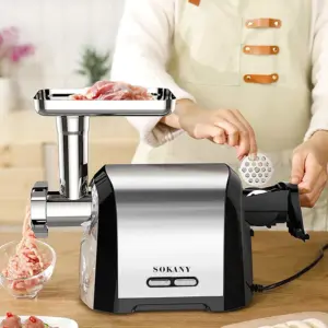 Electric Meat Grinder 3200W Power Household Sausage Stuffer Vegetable Chopper Mincer Compact Design Home Kitchen Food Processor