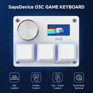 Sayodevice O3C Keyboard Rapid Trigger Hall Magnetic Switches For OSU Geometry Dash Rhythm Games DIY Keys Screen Image RGB Light