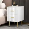 bedroom nightstand with metal cabinet legs, multifunctional storage organizer nightstand with two tiers of storage drawers, mult