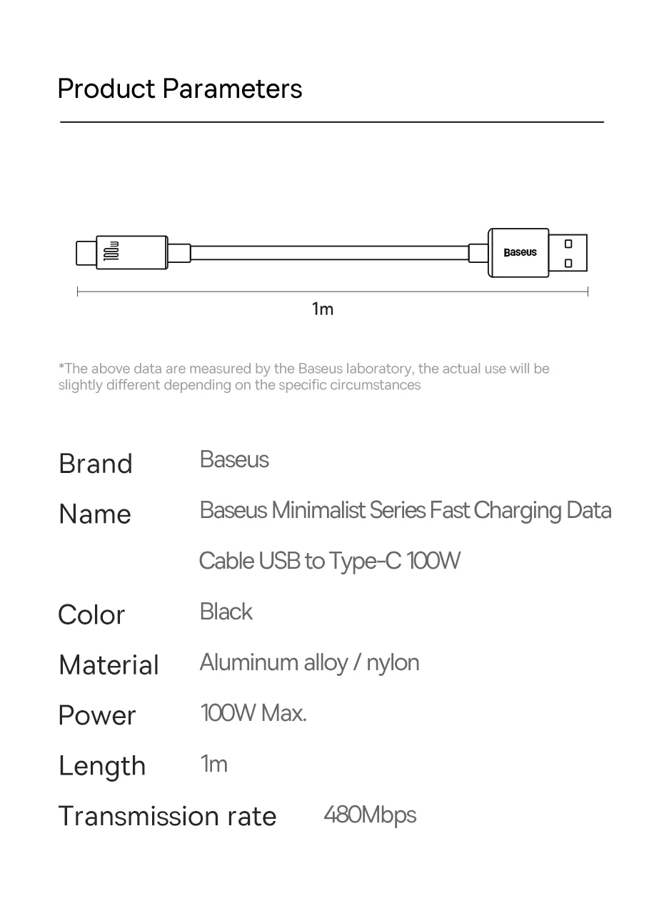 Baseus 66W/100W USB Type C Cable For Huawei P50 P40 Pro Honor Super Charge 6A Fast Charging USB C Charger Data Cable Wire Cord 19 kf S4696fba9706f4bb184c06b8d54db678es
