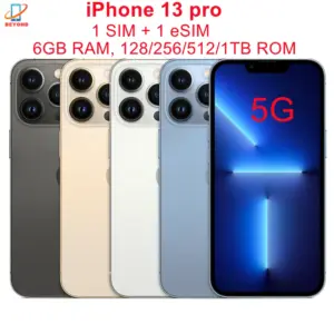 Apple iPhone 13 Pro 128/256/512GB/1TB ROM 6.1" Super Retina OLED RAM 6GB A15 IOS Face ID NFC 5G Smartphone 13pro 95% New Phone