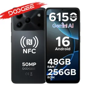 DOOGEE Note56 Plus Smartphone Android 16 Gemini AI 6.56" 6150mAh Battery 48GB RAM(6+42) 256GB ROM Google Pay Mobile phones NFC