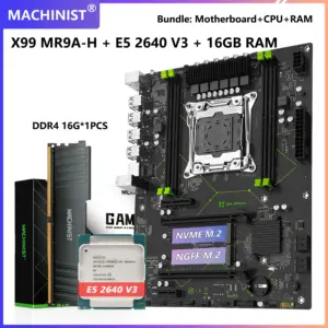 MACHINIST X99 ATX Motherboard Set Kit MR9A-H With LGA2011-3 Xeon E5 2640 V3 CPU DDR4 16GB RAM Memory NVME M.2 SATA