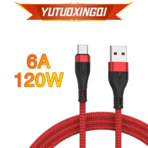 USB Type C 6A Data Cable Usb Super Fast Charge Android Usb-c 120W Reinforcement Of Joint For Xiaomi Huawei OPPO VIVO 1m