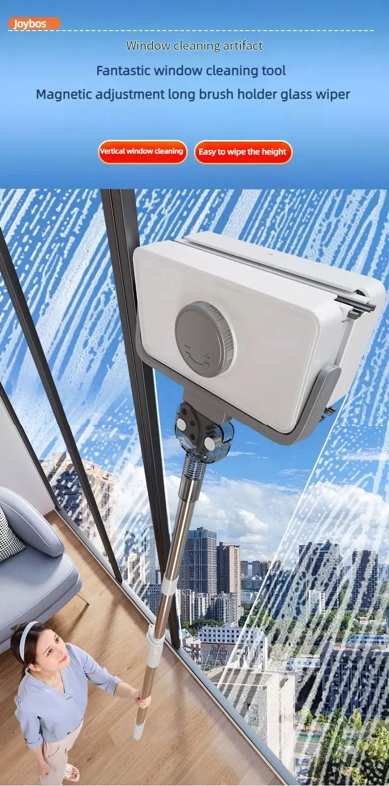 Window Cleaner JOYBOS Unlimited Adjustable Magnetic Glass Professional Double With Telescopic Rod Window For Home Cleaning Brush 7 kf S49c2082182cd40de9a9d5ea2563baef5F