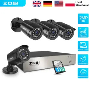 ZOSI 1080P 8CH TVI CCTV Video Surveillance DVR Kit for Outdoor Indoor Home Waterproof Night Vision Wired Security Camera System