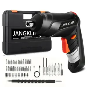 JANGKLIFE Electric Screwdriver Battery Rechargeable Cordless Screwdriver Powerful Impact Wireless Screwdriver Drill