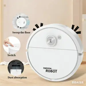 Strong Suction Smart Sweeping Robot Rechargeable Washable Mop For Pet Hair Hard Floor Kitchen Room Sweeping Robot 2025
