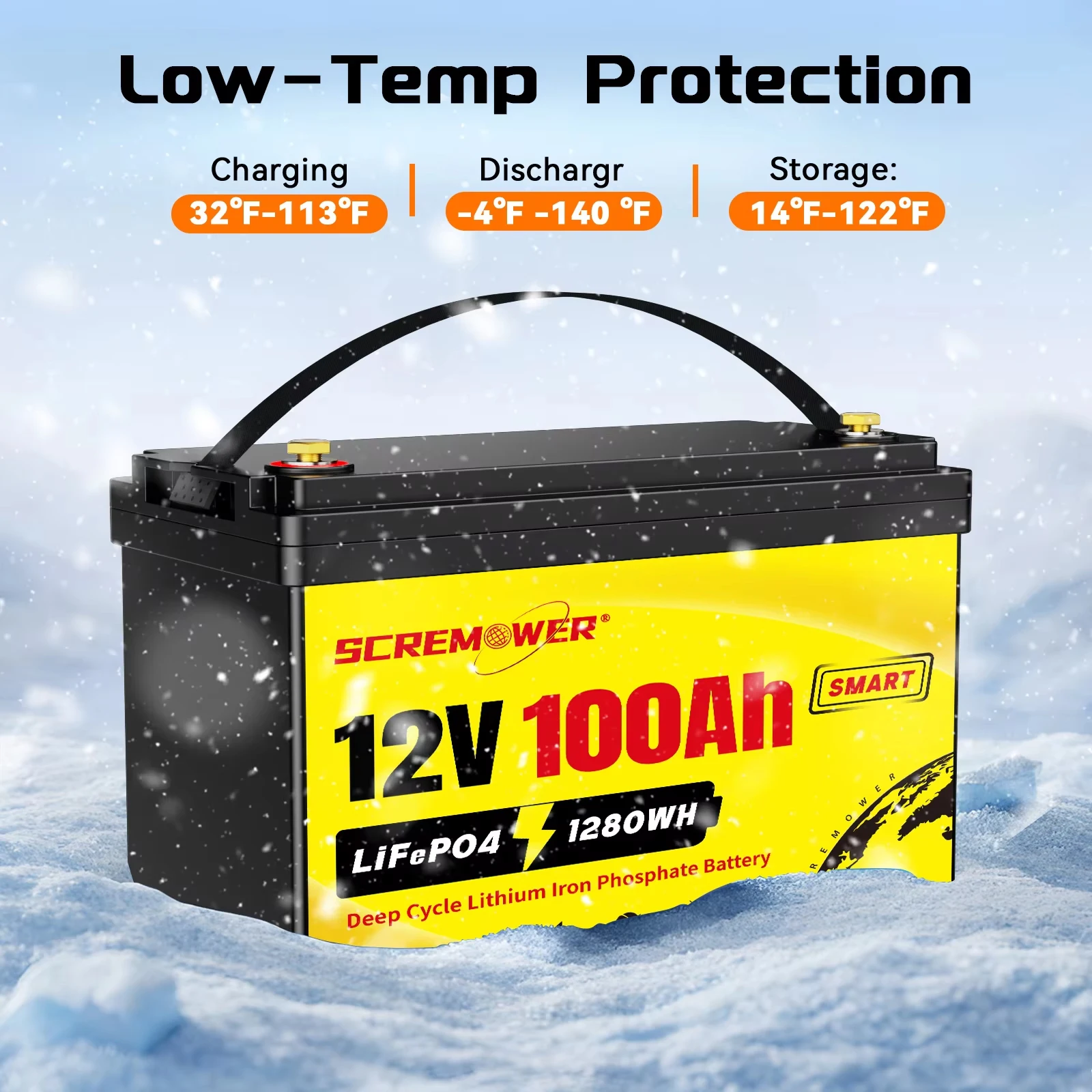 MOSEWORTH LiFePO4 12V 100Ah Battery Pack 12.8V Lithium Battery 8000+ Cycles With Bluetooth BMS Grade A For Boat RV Campers 17 kf S4bfb1cbaf76947b6b7203c33f0add0c4u