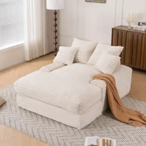 Luxuriöses Cord-Sofa, modernes Design, 4 Kissen, ultraweiches und multifunktionales Schlafsofa, keine Montage erforderlich, platzsparend für das Wohnzimmer