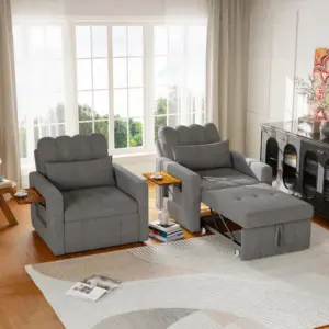 Rosahqnda Folding Sofa Bed,Sleeping Chair with Adjustable Backrest&table&Side Pocket,Relaxing Chair for Living Room,Bedroom