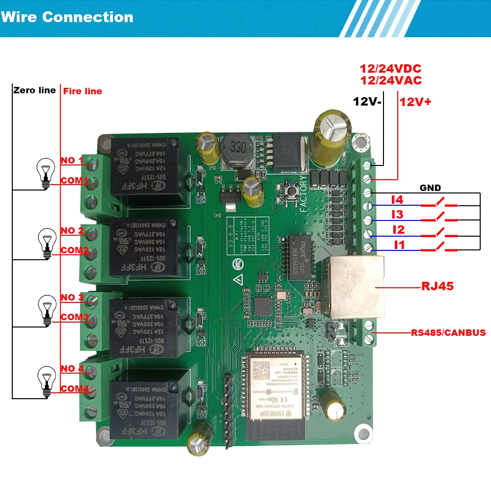 DTWONDER Smart WiFi Switch ESP32 Ethernet Relay Board Domoticz Home Assistant openHAB RS485 TCP UDP 4 Channel Timer IP Watchdog 30 kf S4f68bacaae08460caf8eb5e3d2b2534fc
