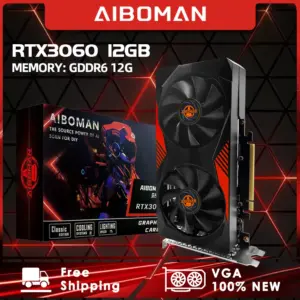 Video Card AIBOMAN NVIDIA RTX3060 12GB GDDR6 192bit 3584SP Game Video Cards Compon