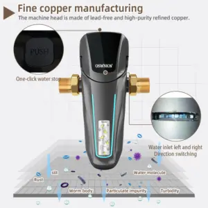 Whole House Sediment Water Filtration System - 40 Micron Filter with Quick Shutoff Valve for Easy Tool-Free Installation 3 kf S502c43cd88434ccba797d20ea75ccf2eZ