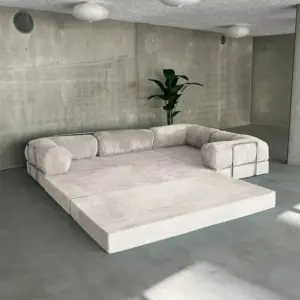 Modern Design Vacuum Compressed Packing High Density Foam Corner Sofa Bed Compression Sofa for Living Room