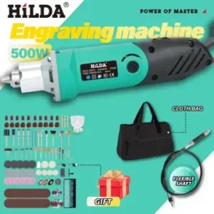 HILDA 500W Green Engraver Electric Drill 6-Position Variable Speed High-Power Woodworking Rotary Tools Set Grinder Polishing