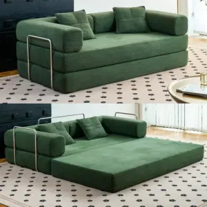 2026 New Design Corner Style Vacuum Compression Fabric Sofa Compressed Bed Set Home Apartment Hotel Living Room Sofa Bed