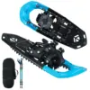 Snow Shoes with Climbing Aid, Shoe Size 35-45 to 90 kg, Lightweight Snowshoe Set with Trekking Poles & Carry Bag for Men