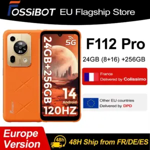 FOSSiBOT F112 Pro 24GB(8+16) 256GB Smartphone Android 14 NFC 5G Mobile Phone 6.88" HD+ Display 50MP Camera 7150mAh 18W Charging