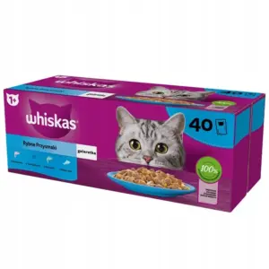 WHISKAS Wet Cat Food Fish Delicacies in Jellied 40x85g