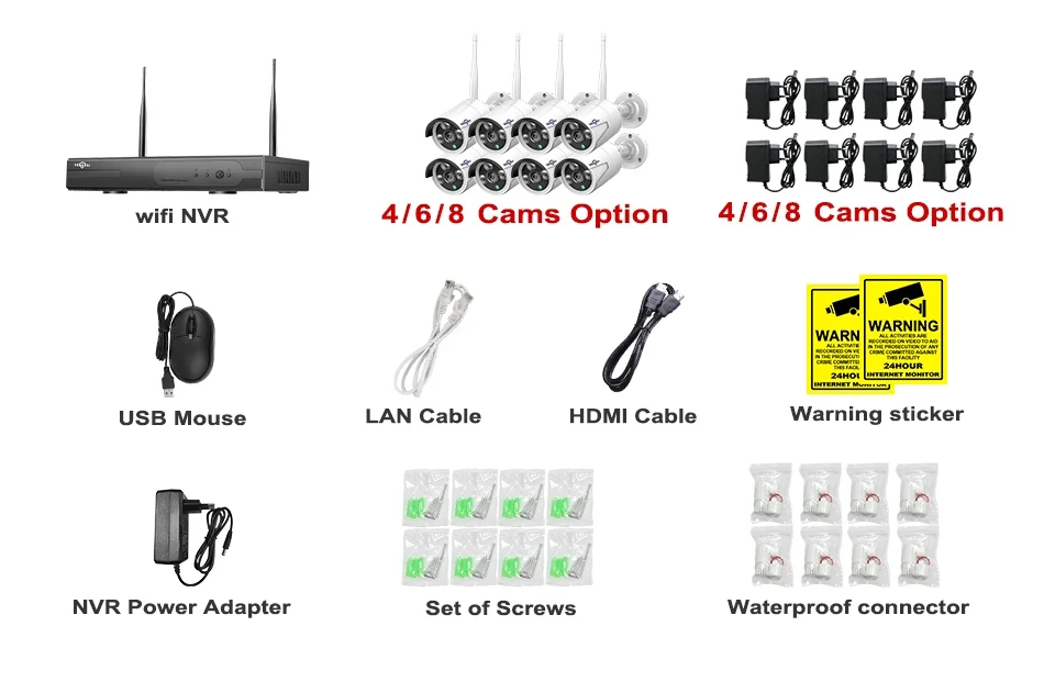 Hiseeu 3/5/8MP WiFi CCTV Camera Security System IR Night Vision Bullet Camera Set 10CH NVR Wireless CCTV Surveillance System 67 kf S56978a24fd664c77bcbddf77f77d49d2C